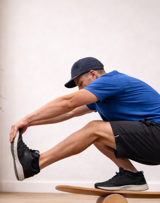 Balance Board -Mountain- Set aus massiver Eiche – inkl. Rolle & Halter