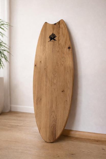 Balance Board  -Mountain-  Set aus massiver Eiche – inkl. Rolle & Halter